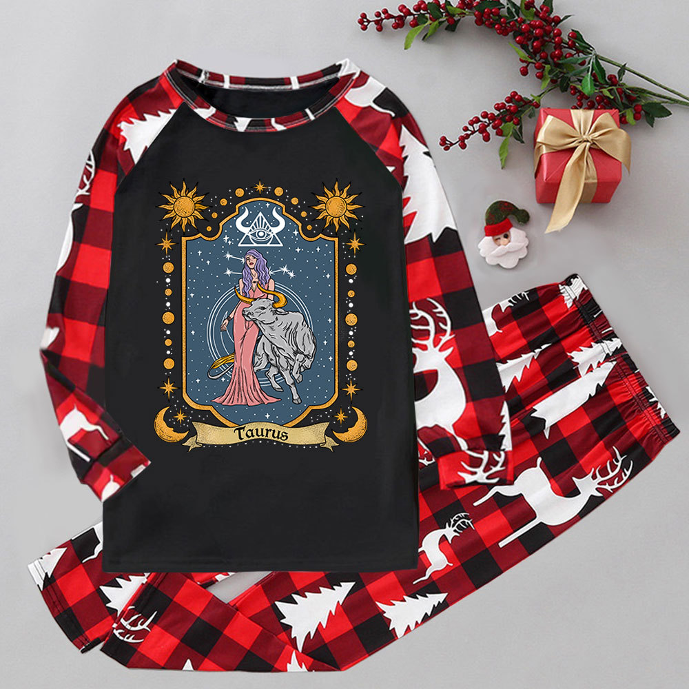 Purplehecate Taurus Zodiac Elk Christmas Pajamas