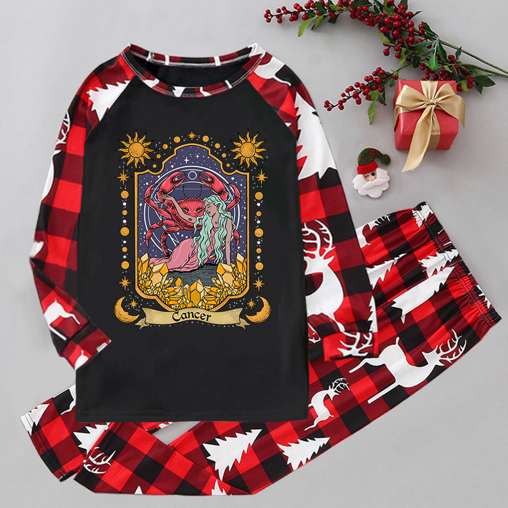 Purplehecate Cancer Zodiac Elk Christmas Pajamas
