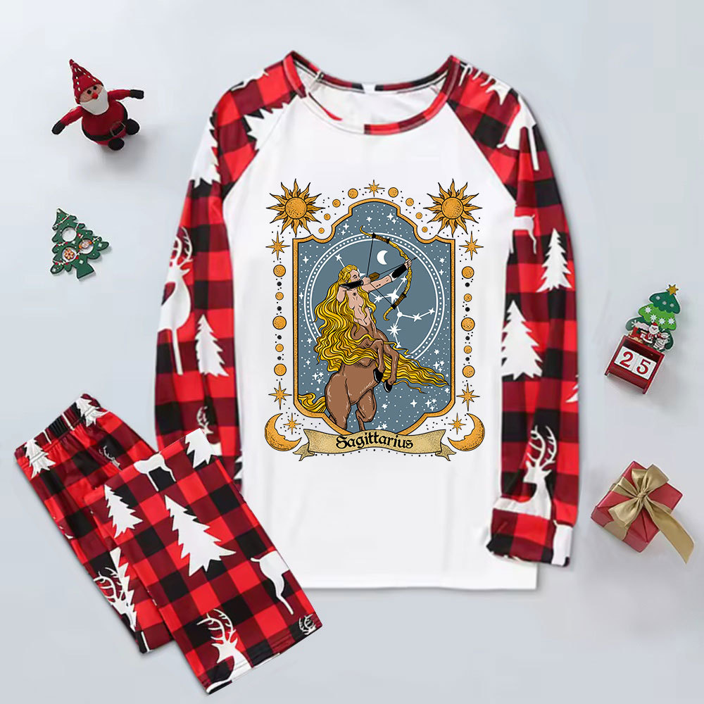Purplehecate Sagittarius Zodiac Elk Christmas Pajamas