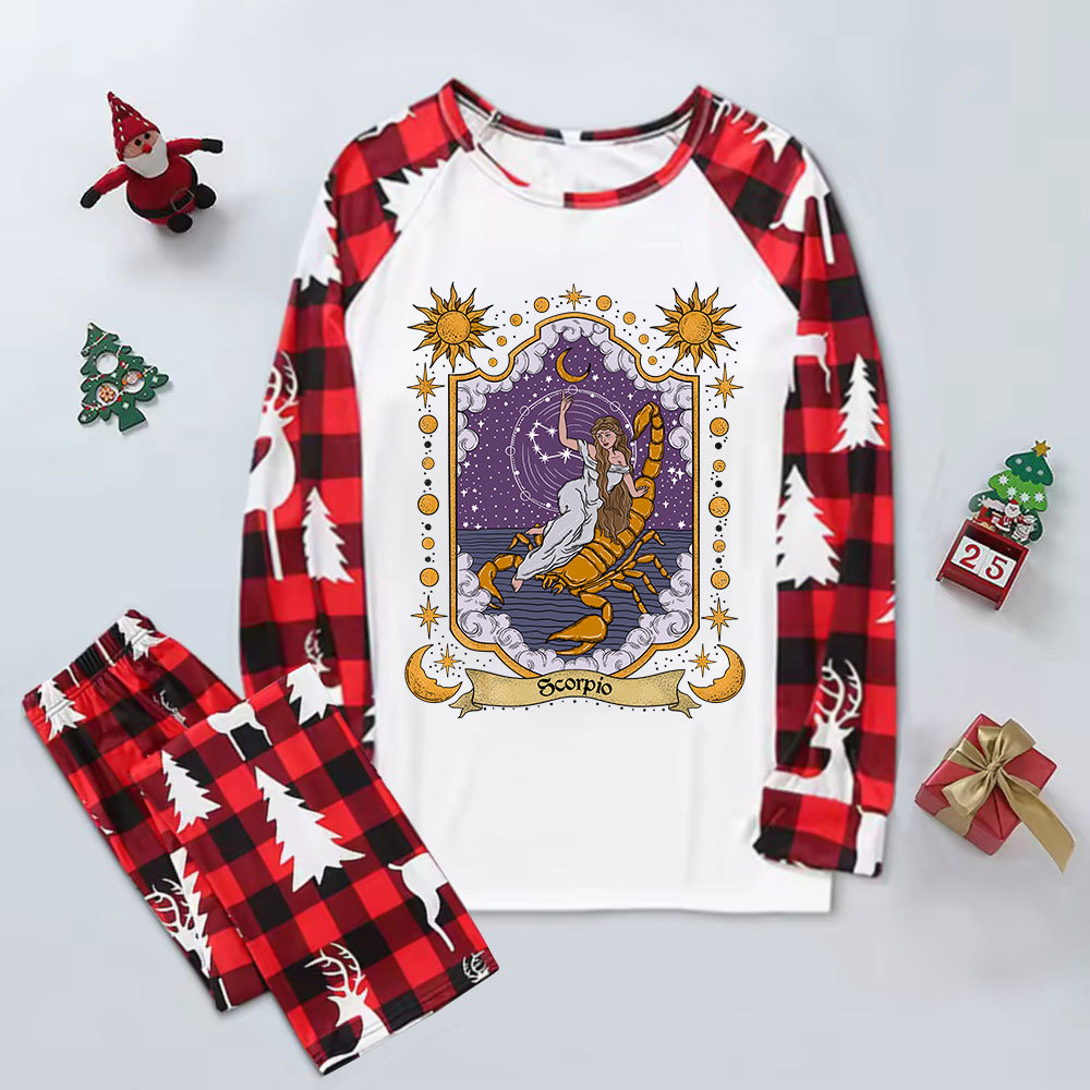 Purplehecate Scorpio Zodiac Elk Christmas Pajamas