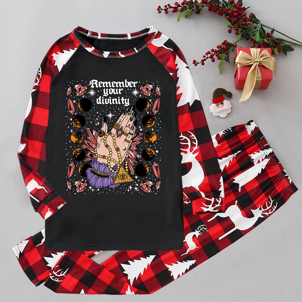 Purplehecate Remember Your Divinity Elk Christmas Pajamas