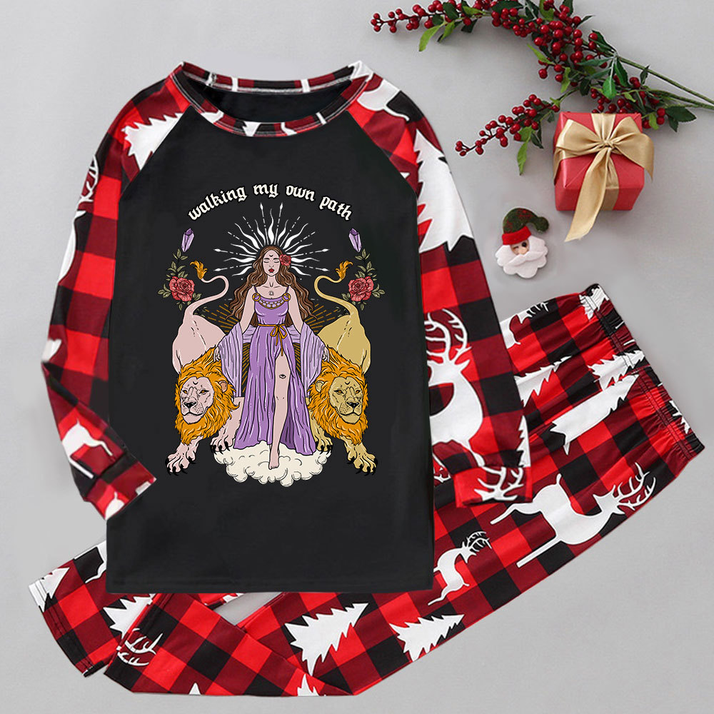 Purplehecate The Goddess Walking My Own Path Elk Christmas Pajamas