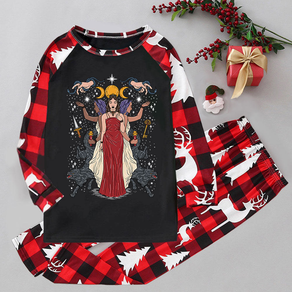 Purplehecate The Triple Goddess Hecate Elk Christmas Pajamas
