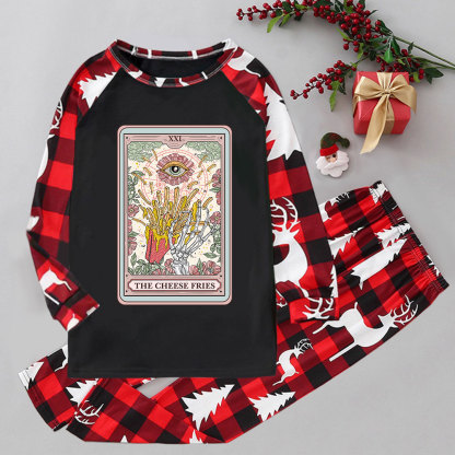 Purplehecate The Cheese Fries Tarot Elk Christmas Pajamas