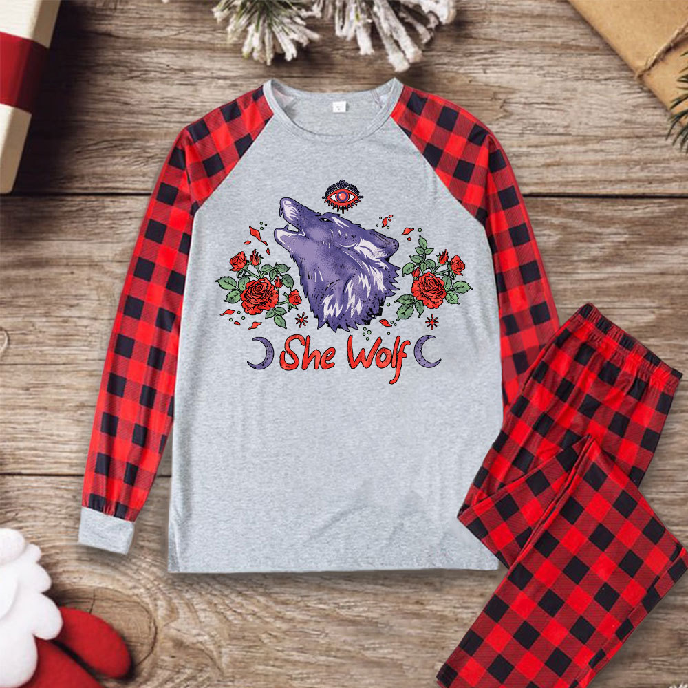 Purplehecate Moon Wolf Christmas Pajamas