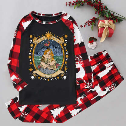 Purplehecate Celestial Virgo Zodiac Elk Christmas Pajamas