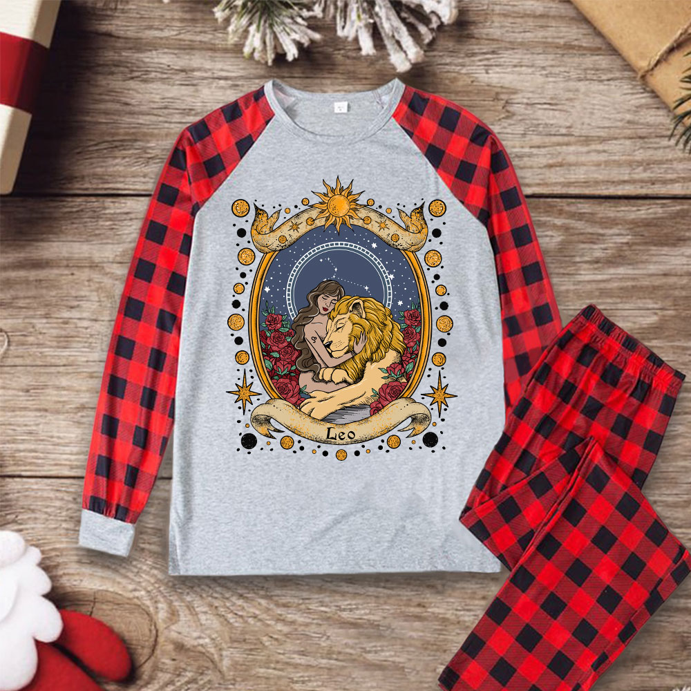 Purplehecate Celestial Leo Zodiac Christmas Pajamas