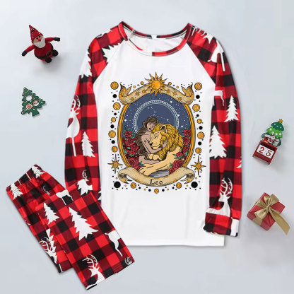 Purplehecate Celestial Leo Zodiac Elk Christmas Pajamas
