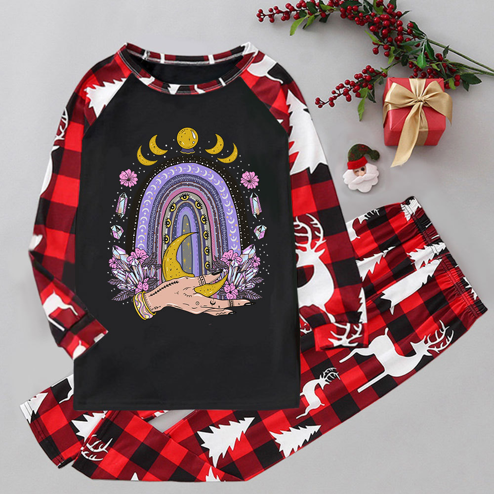Purplehecate Magic Rainbow Elk Christmas Pajamas