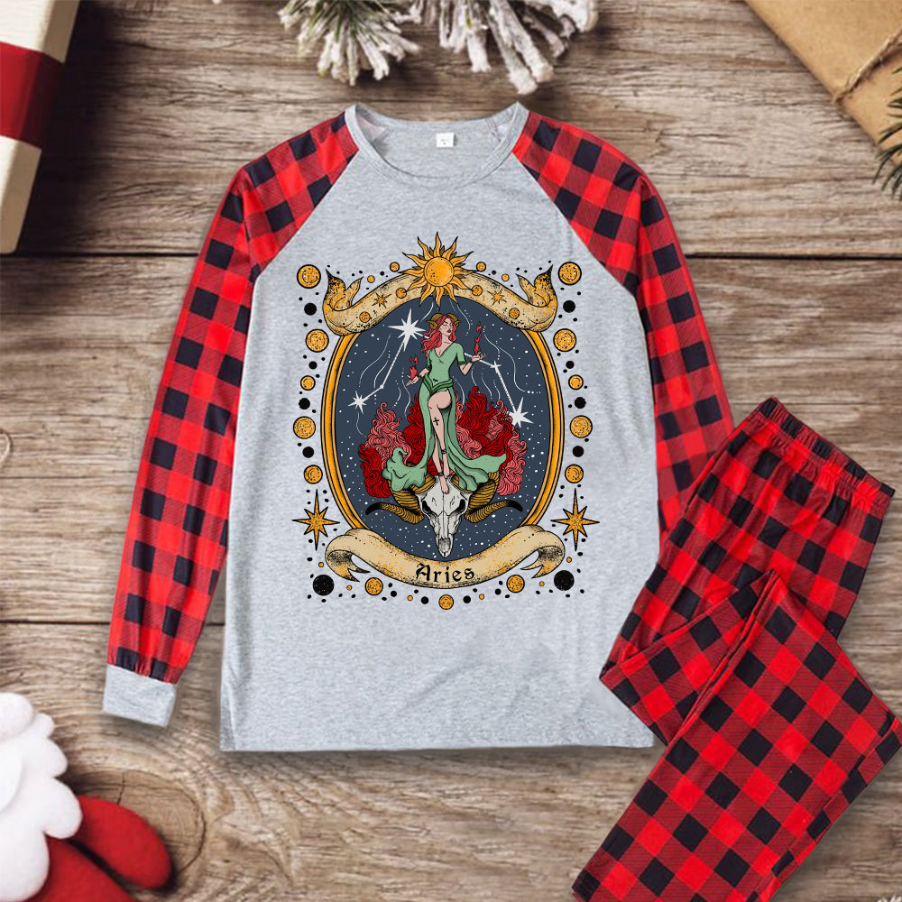 Purplehecate Celestial Aries Zodiac Christmas Pajamas