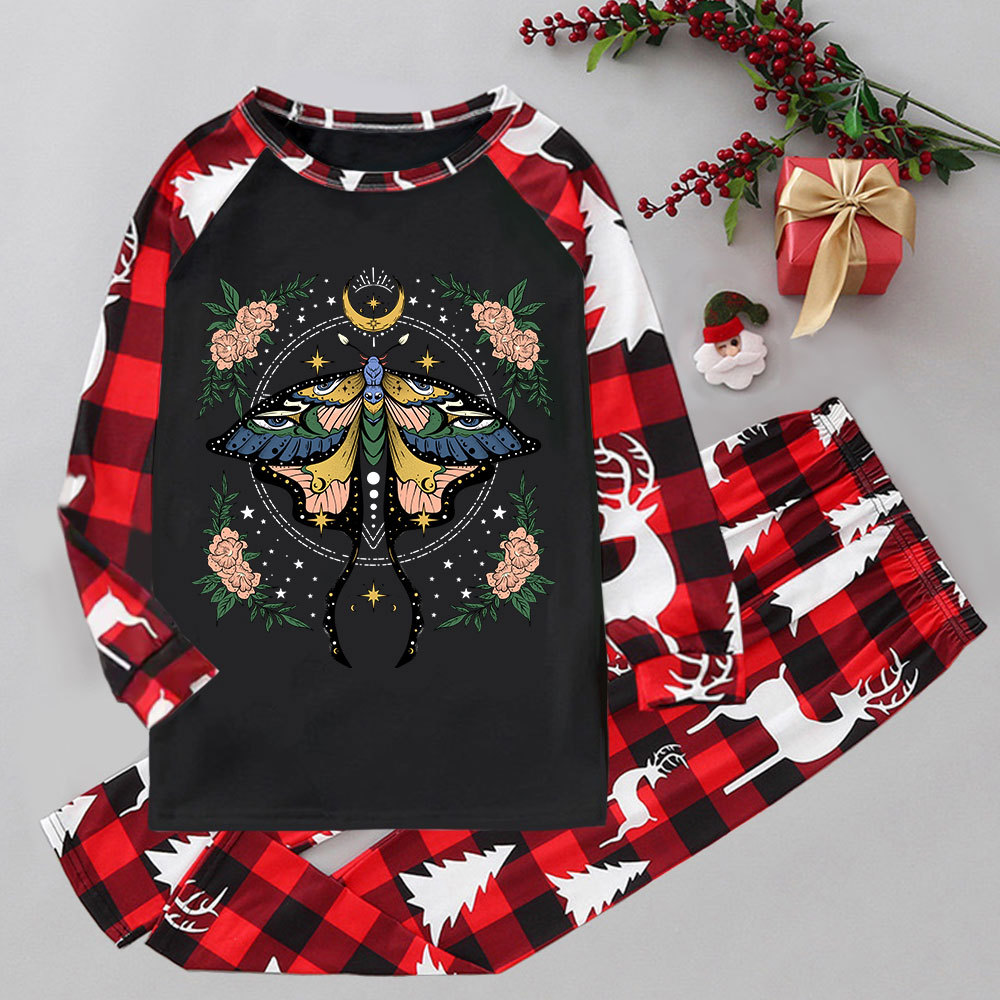 Purplehecate Mystical Moth Elk Christmas Pajamas