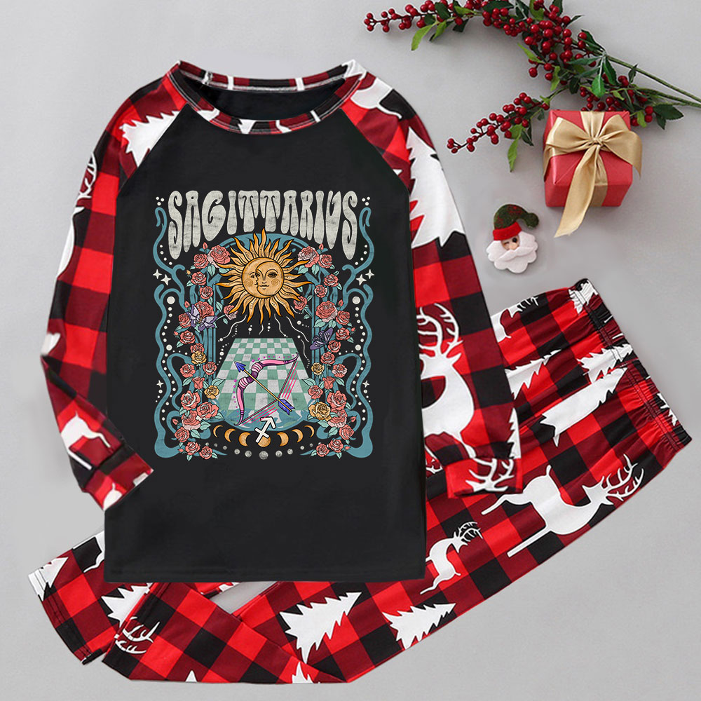 Purplehecate Sagittarius Spirit Zodiac Elk Christmas Pajamas