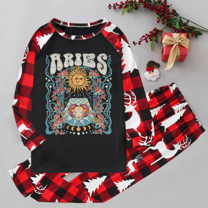 Purplehecate Aries Spirit Zodiac Elk Christmas Pajamas