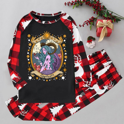 Purplehecate Capricorn Radiance Zodiac Elk Christmas Pajamas
