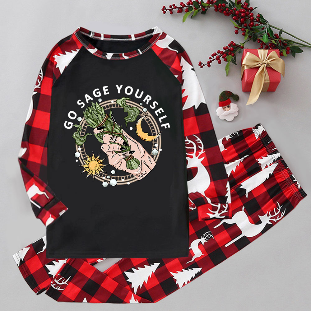 Purplehecate Go Sage Yourself Elk Christmas Pajamas