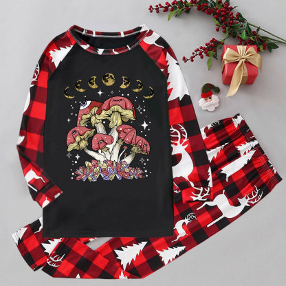 Purplehecate Magic Mushroom Elk Christmas Pajamas