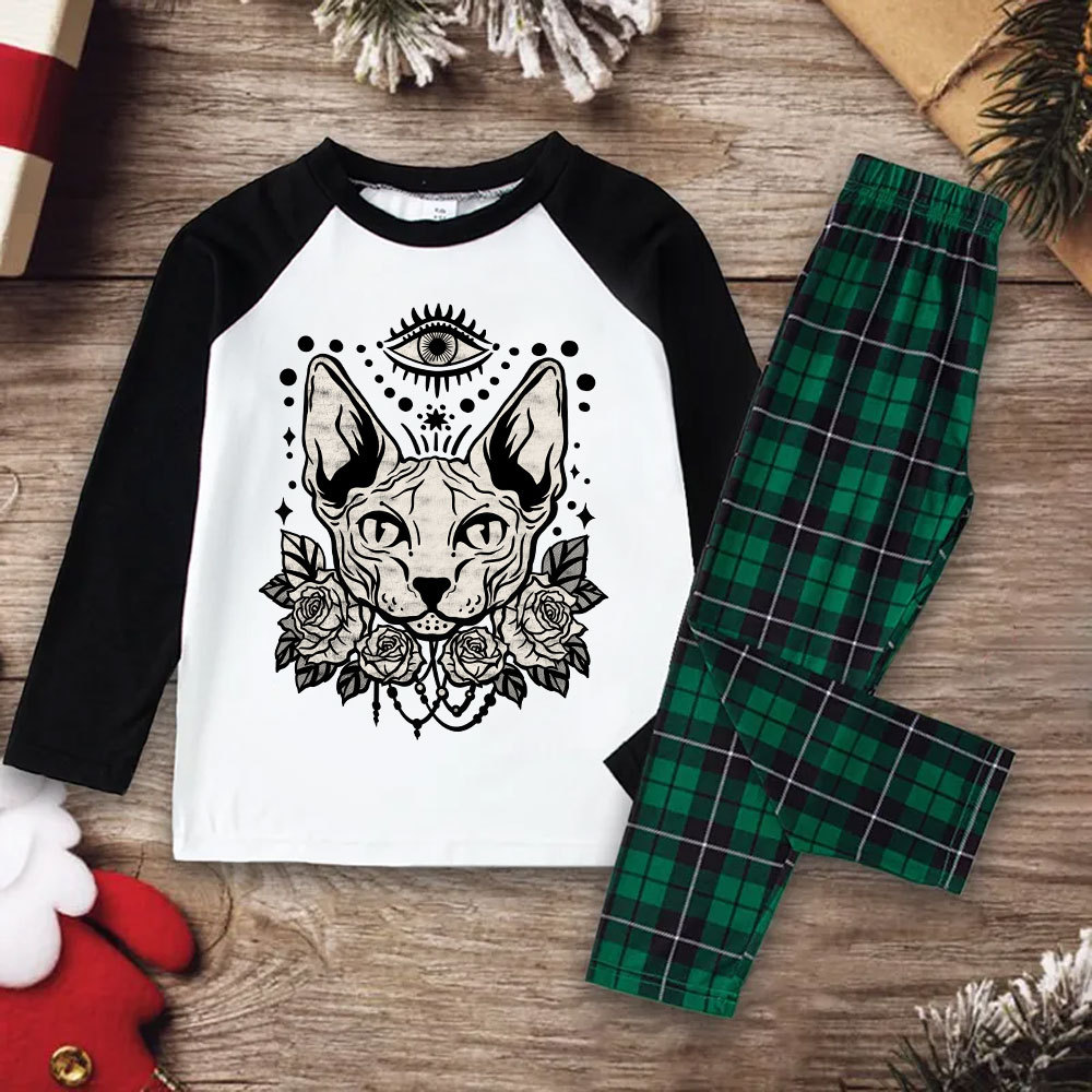 Purplehecate Mystical Cat Christmas Pajamas