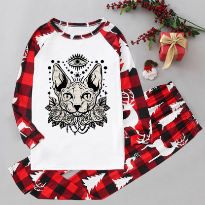 Purplehecate Mystical Cat Christmas Pajamas