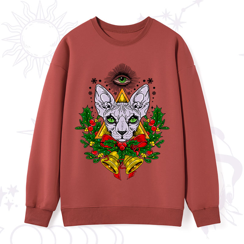Purplehecate Christmas Mystical Cat Sweatshirt