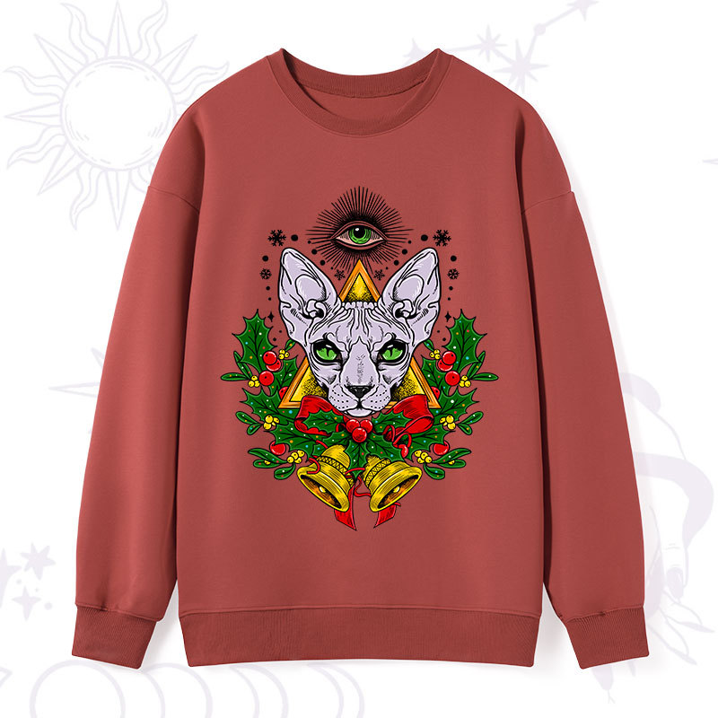 Purplehecate Christmas Mystical Cat Sweatshirt