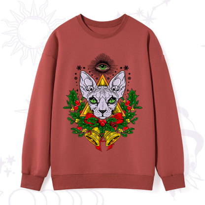 Purplehecate Christmas Mystical Cat Sweatshirt