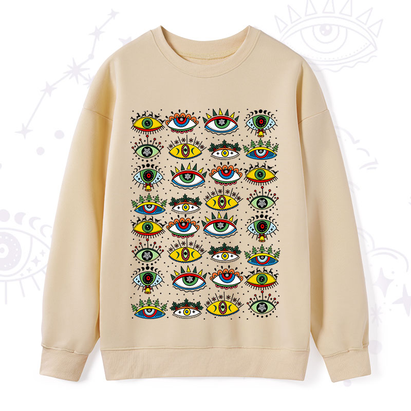 Purplehecate Christmas Evil Eye Pattern Sweatshirt