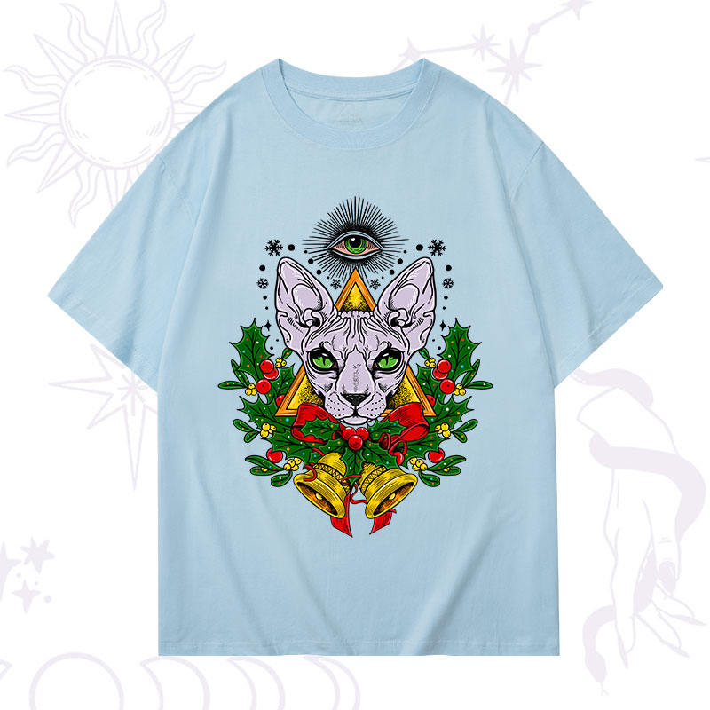 Purplehecate Christmas Mystical Cat T-Shirt