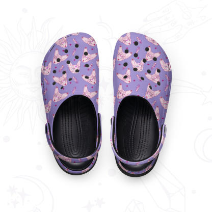 Purplehecate Mystical Sphynx Cat Rubber Clogs