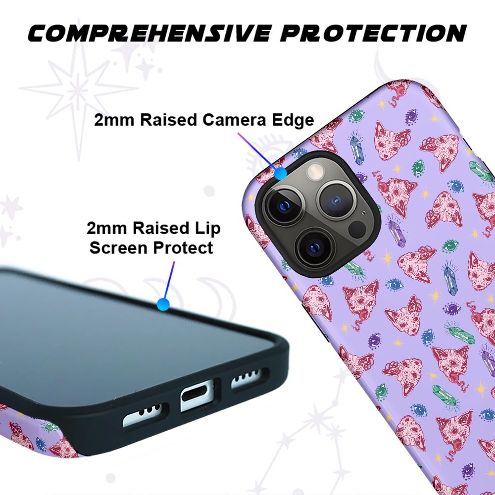 Purplehecate Crystal Cat Skull Phone Case