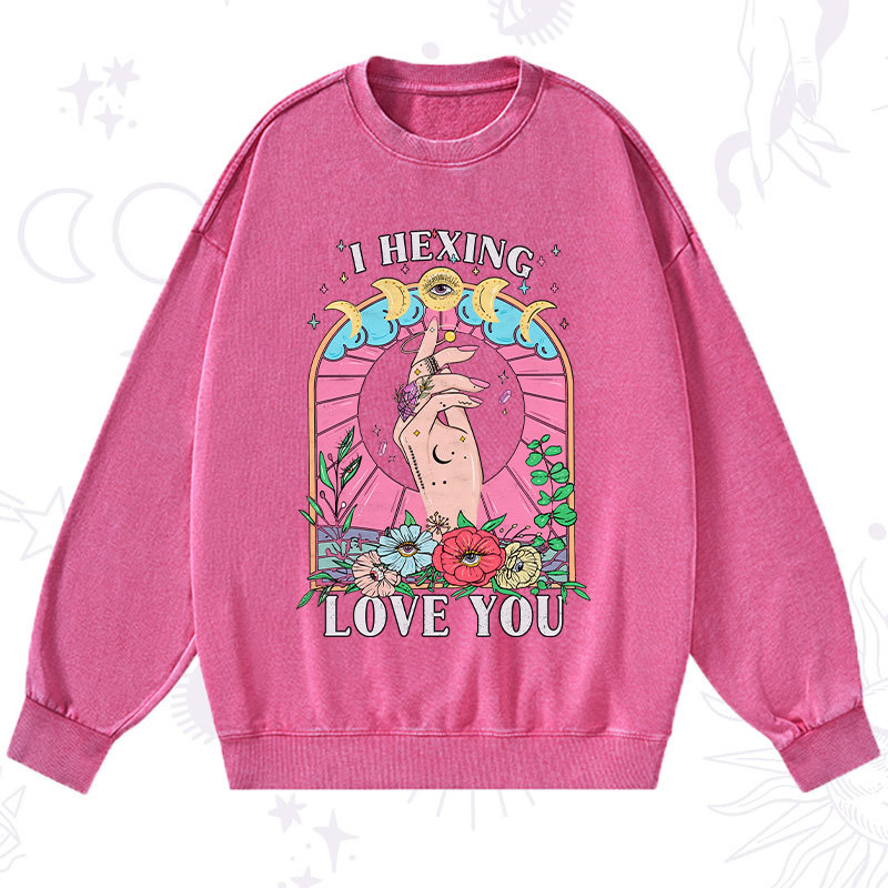 Purplehecate I Hexing Love You Washed Sweatshirt