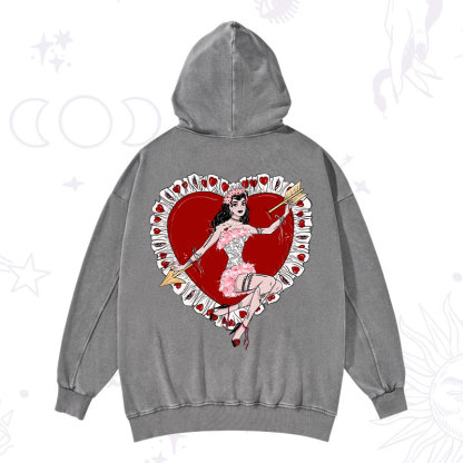 Purplehecate Cupid's Charm Valentine Washed Hoodie