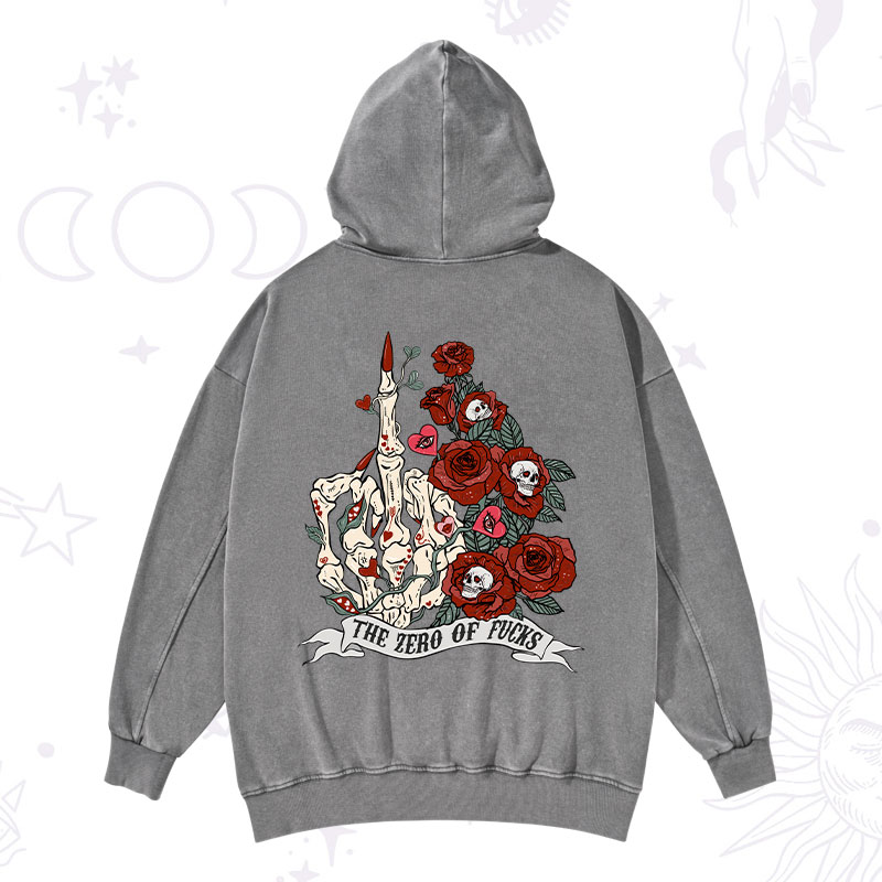 Purplehecate The Zero Of Fucks Valentine Washed Hoodie