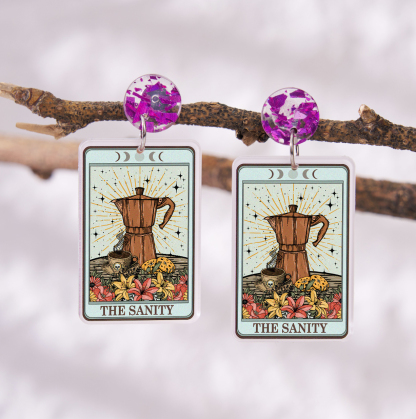 Purplehecate The Sanity Tarot Acrylic Earrings