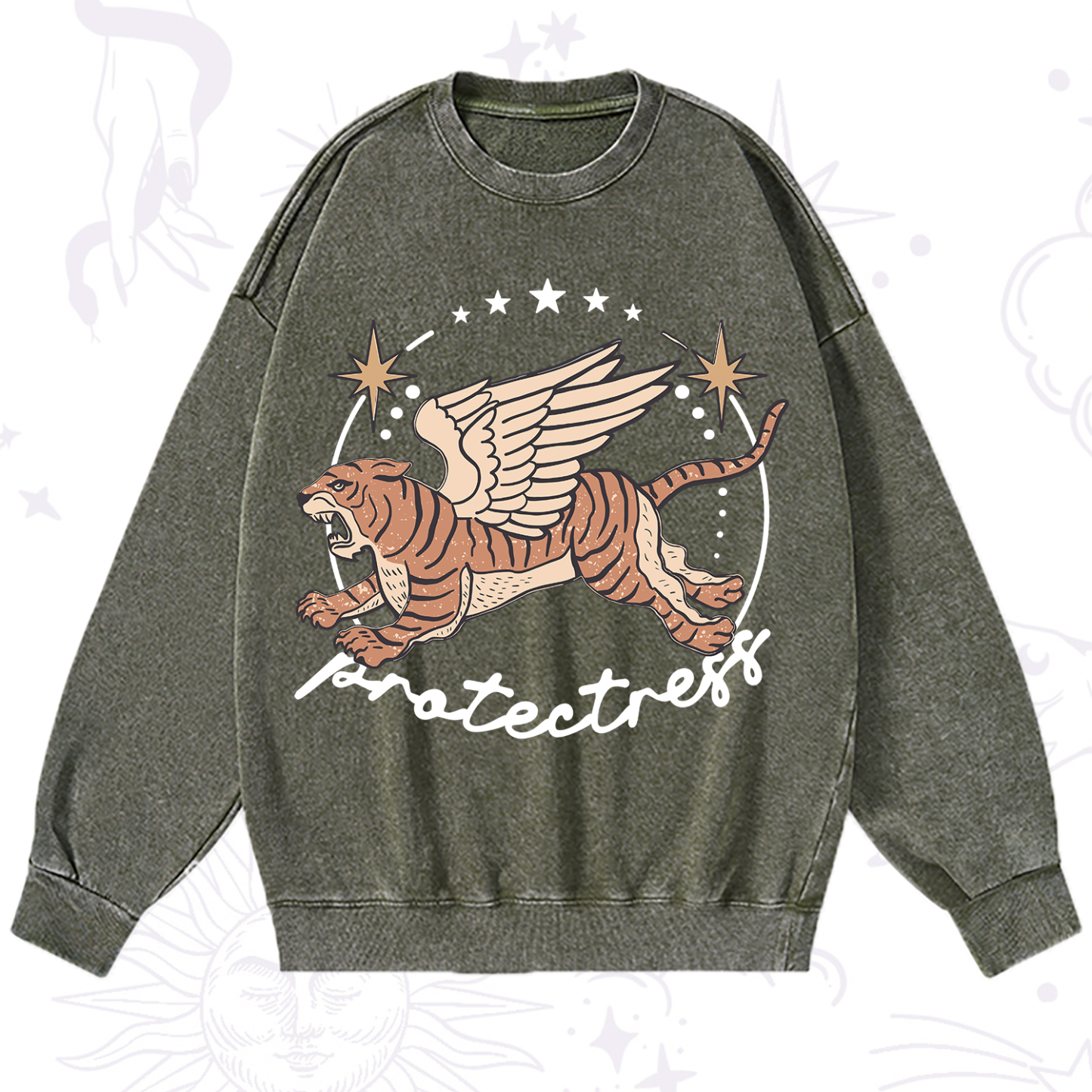 Purplehecate Protectress Washed Sweatshirt