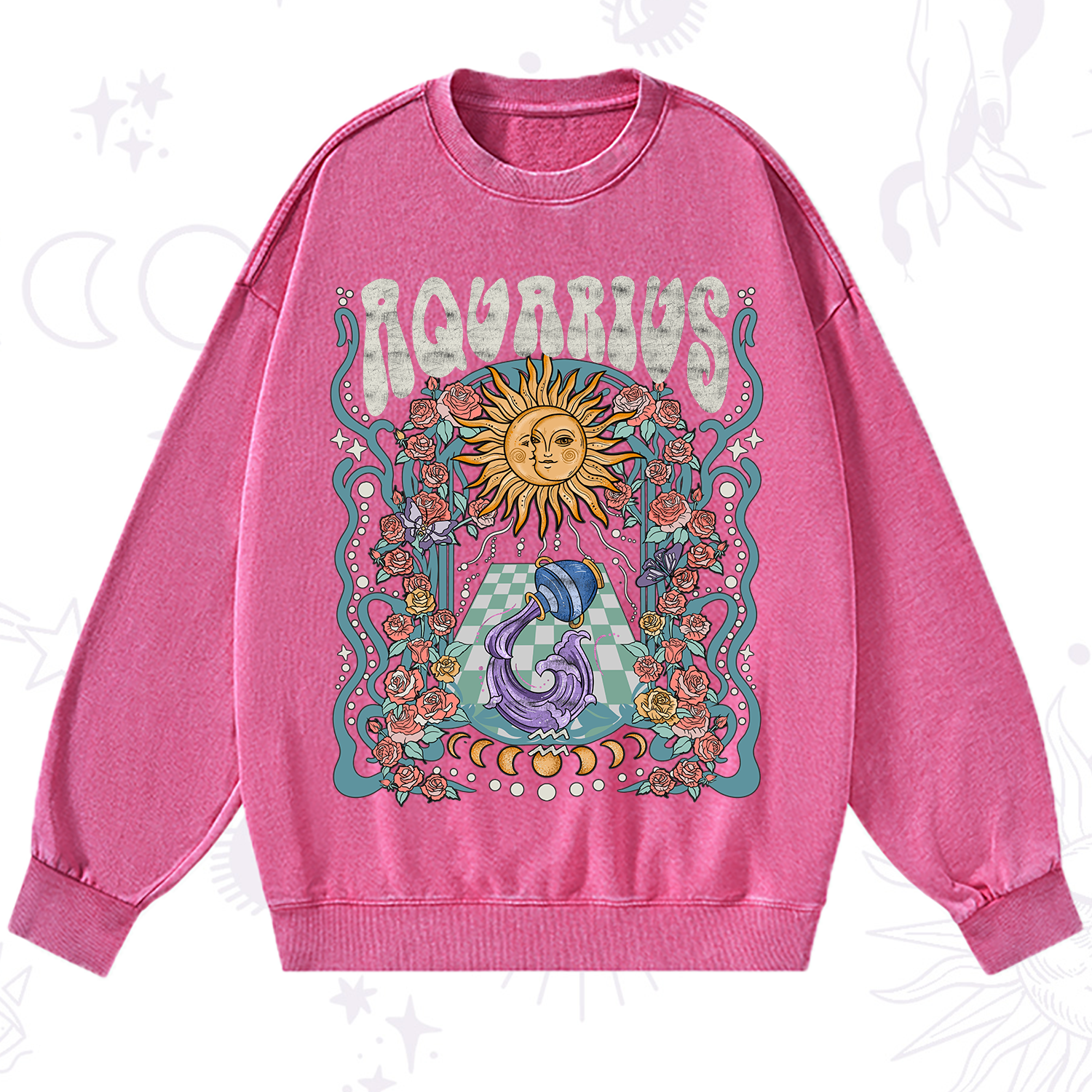 Purplehecate Aquarius Spirit Zodiac Washed Sweatshirt