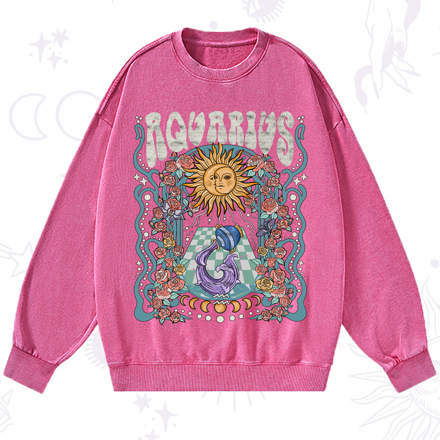 Purplehecate Aquarius Spirit Zodiac Washed Sweatshirt