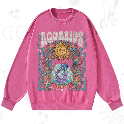 Purplehecate Aquarius Spirit Zodiac Washed Sweatshirt