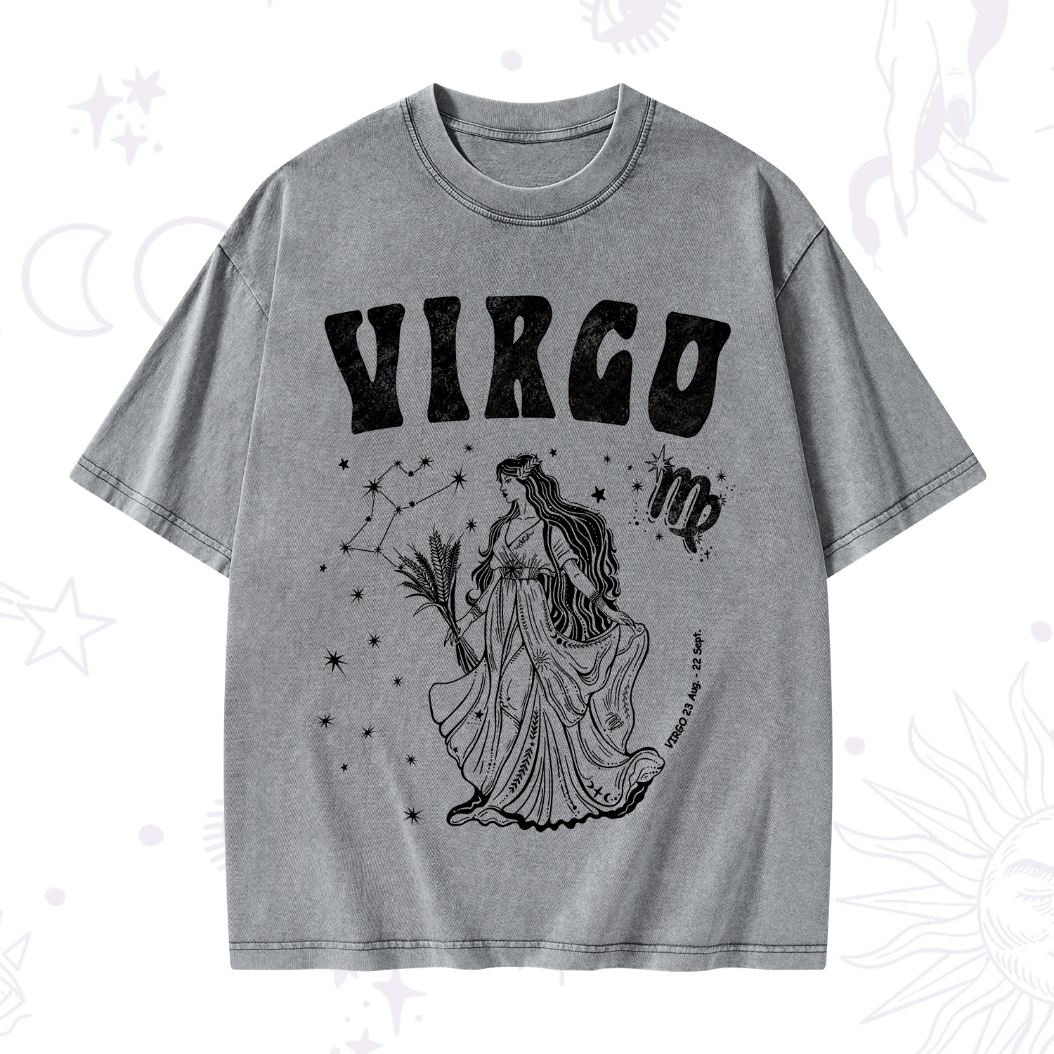 Purplehecate Virgo Starshine Zodiac Washed T-Shirt