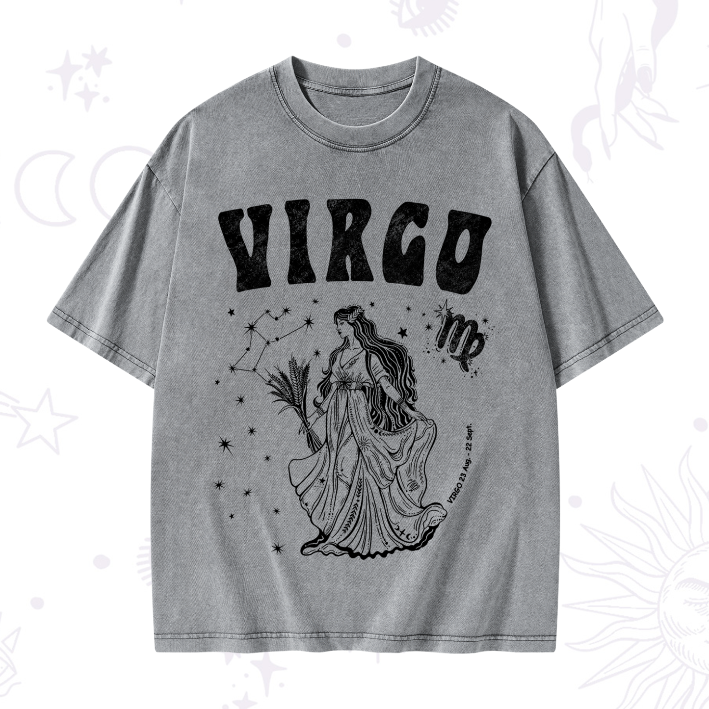 Purplehecate Virgo Starshine Zodiac Washed T-Shirt