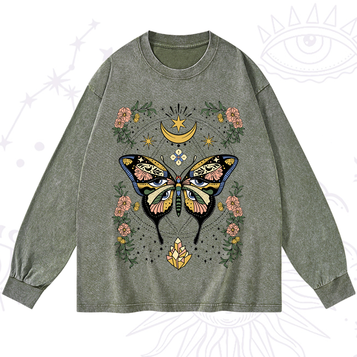 Purplehecate I Am Opening Washed Long Sleeve Shirt