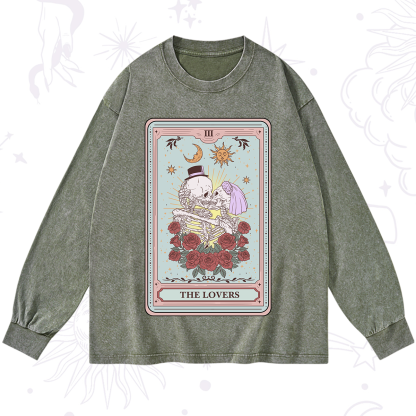 Purplehecate The Lovers Tarot Washed Long Sleeve Shirt