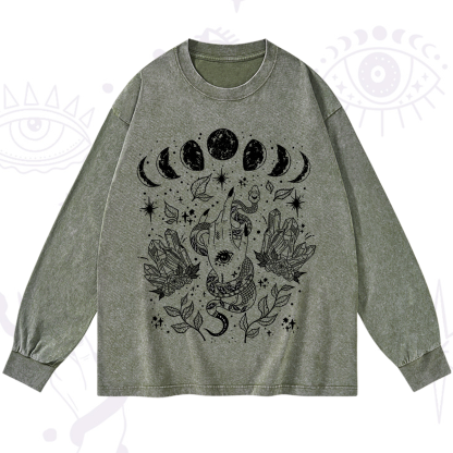 Purplehecate Reach For The Moon Washed Long Sleeve Shirt