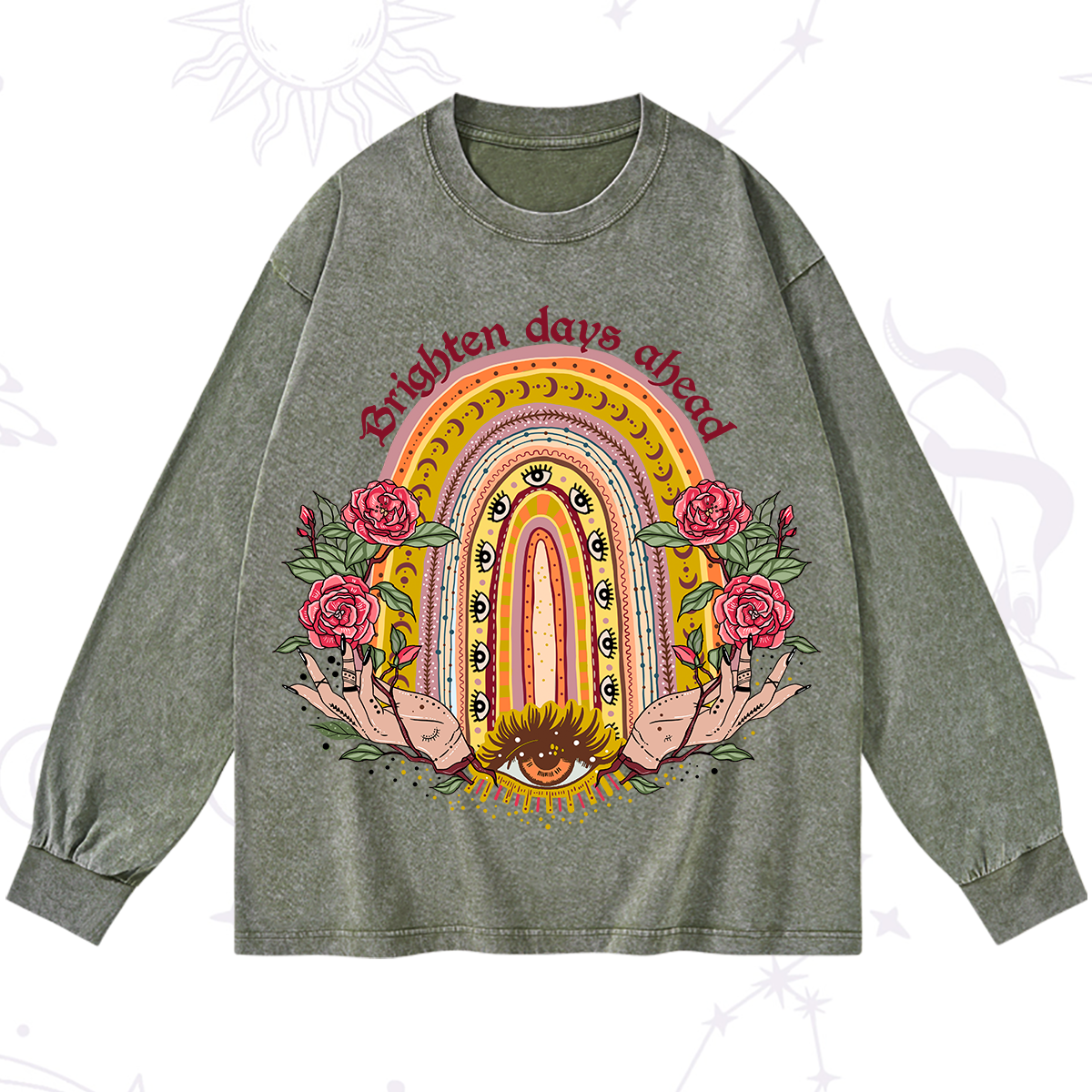 Purplehecate Brighten Days Ahead Washed Long Sleeve Shirt