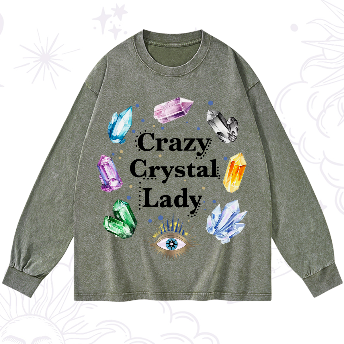 Purplehecate Crazy Crystal Lady Washed Long Sleeve Shirt