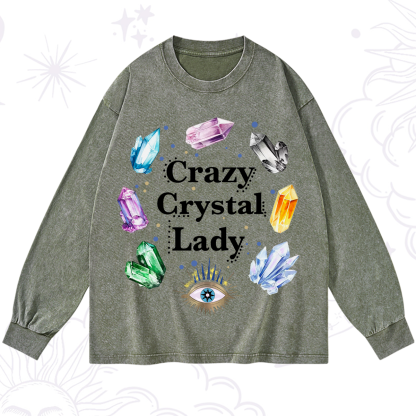 Purplehecate Crazy Crystal Lady Washed Long Sleeve Shirt