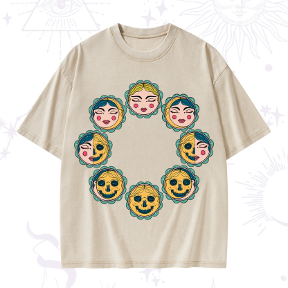 Purplehecate Lunar Skull Cycle Washed T-Shirt