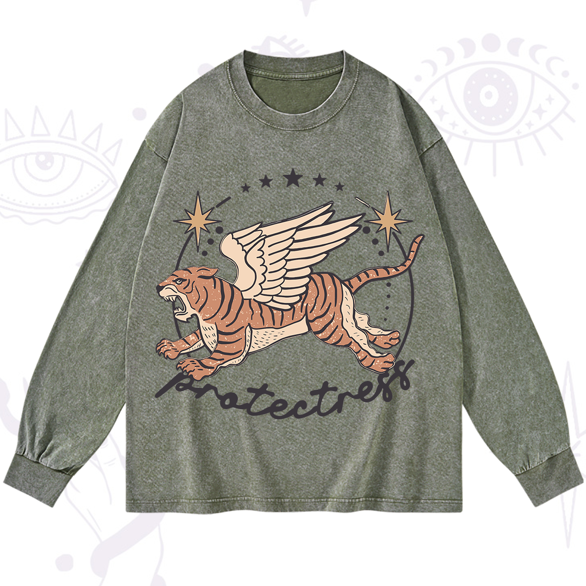 Purplehecate Protectress Washed Long Sleeve Shirt