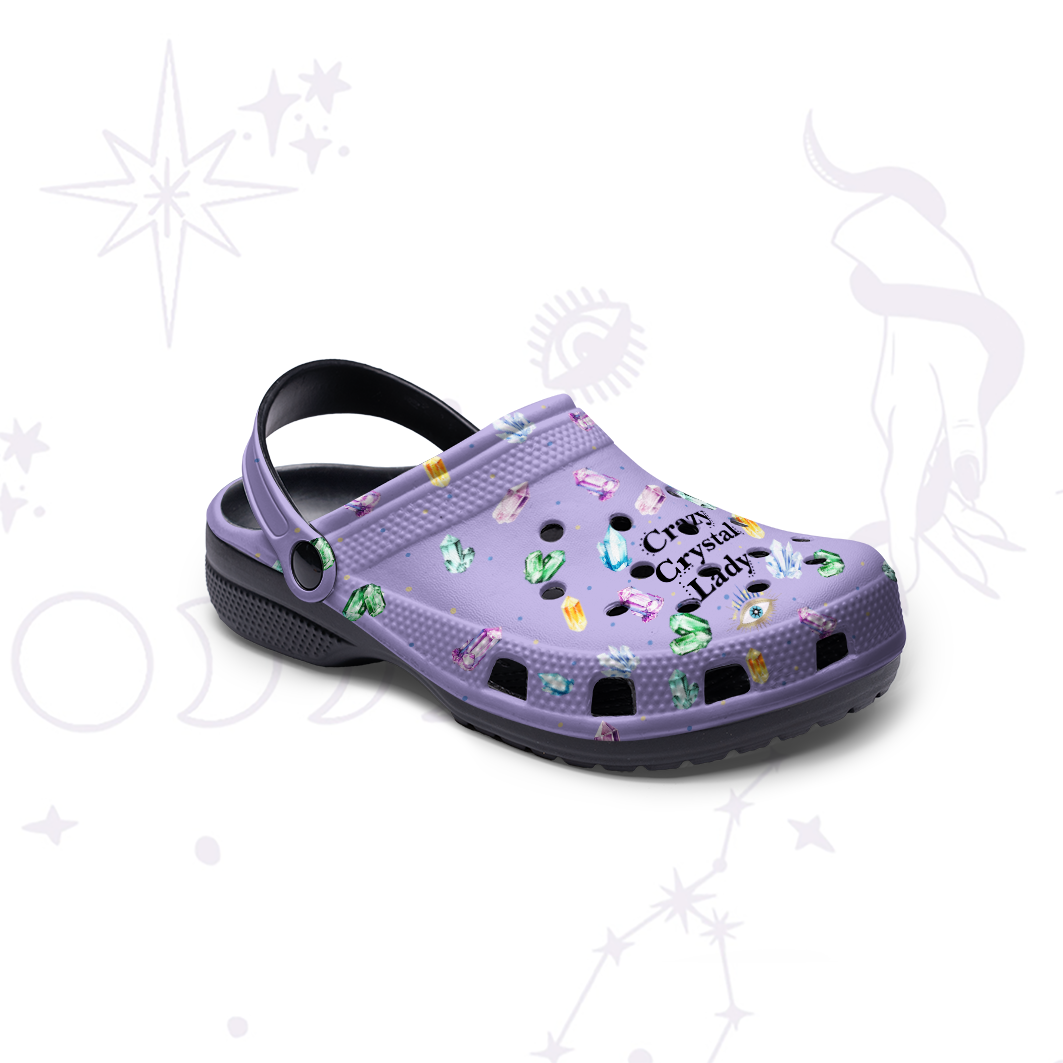 Purplehecate Crazy Crystal Lady Rubber Clogs