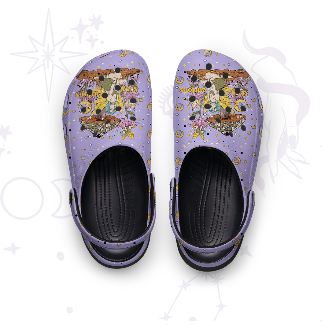 Purplehecate Stay Curious Rubber Clogs