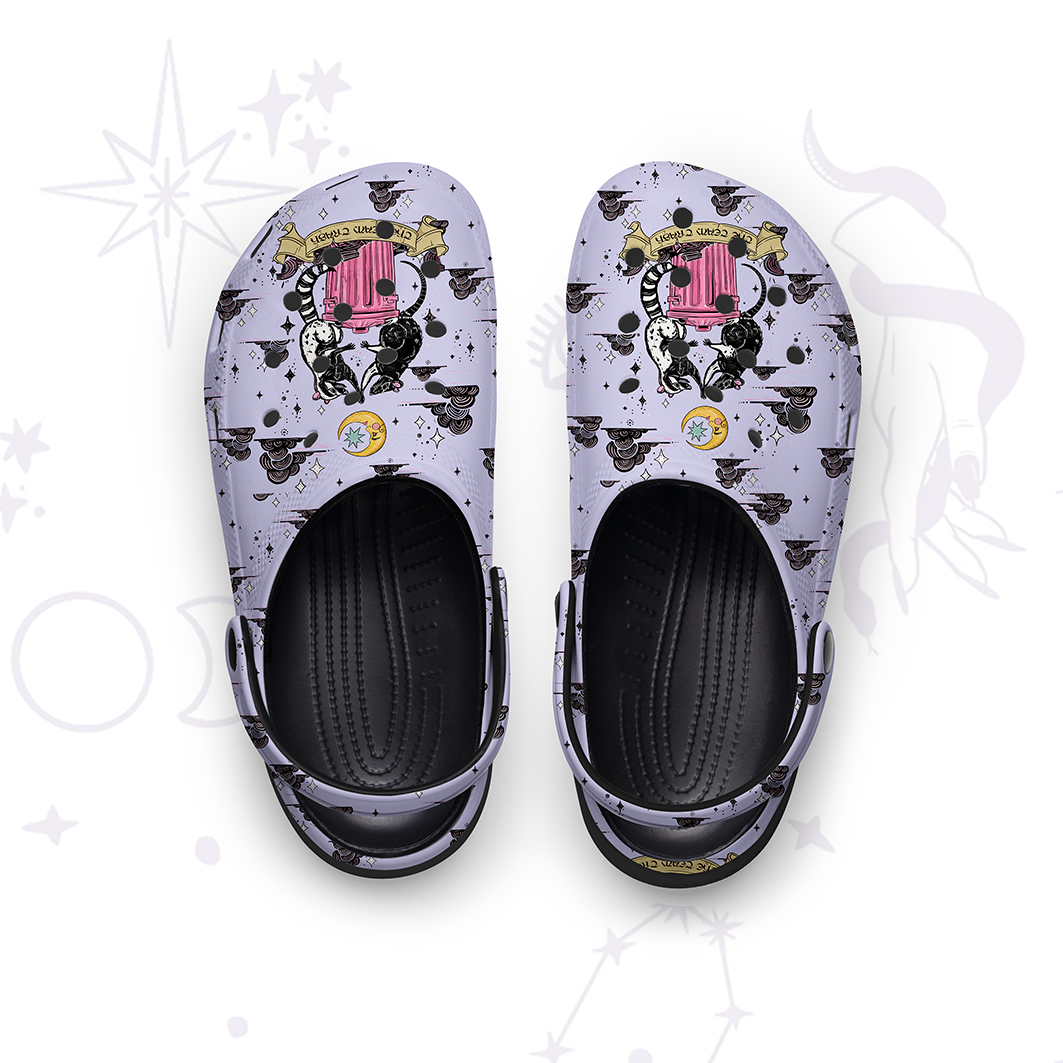 Purplehecate The Team Trash Opossum Tarot Rubber Clogs